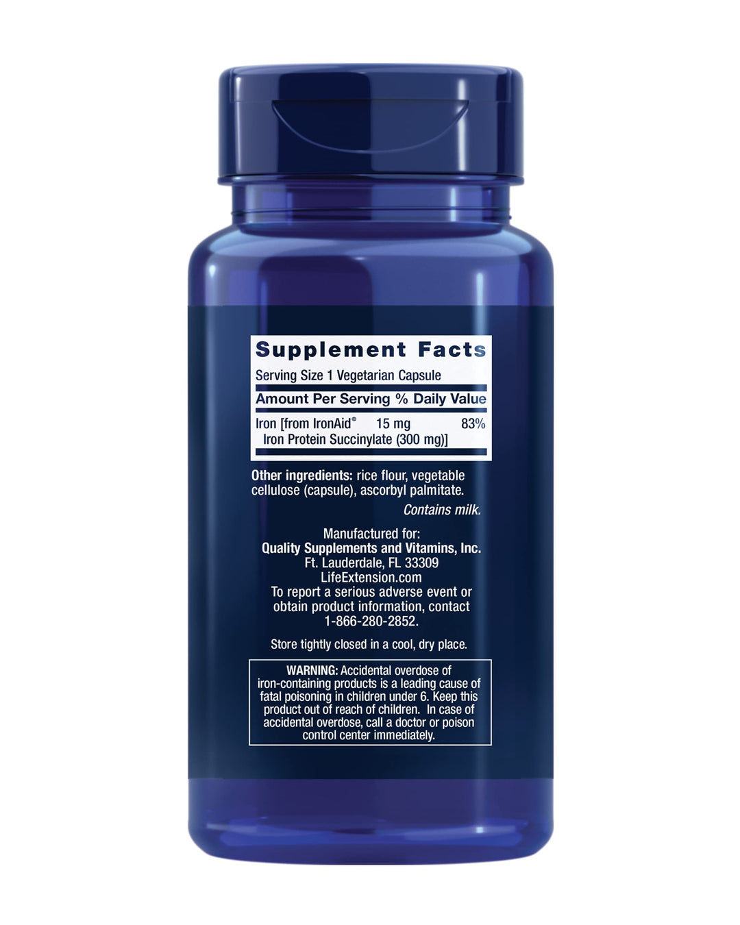 Iron Protein Plus, Iron Protein succinylate, absorbable Iron Supplement for Whole-Body Health, Non-GMO, Gluten-Free, Vegetarian, 100 Capsules