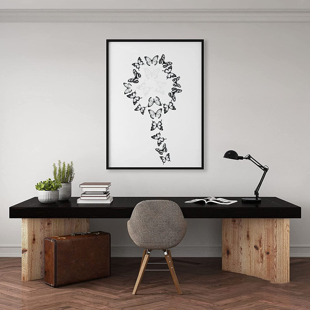 36 PCS 3D Colorful Crystal Butterfly Wall Stickers with Adhesive Art Decal Satin Paper Butterflies Baby Kids Bedroom Home DIY Decor Removable Sticker (Black and White)