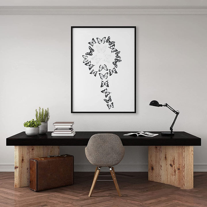 36 PCS 3D Colorful Crystal Butterfly Wall Stickers with Adhesive Art Decal Satin Paper Butterflies Baby Kids Bedroom Home DIY Decor Removable Sticker (Black and White)