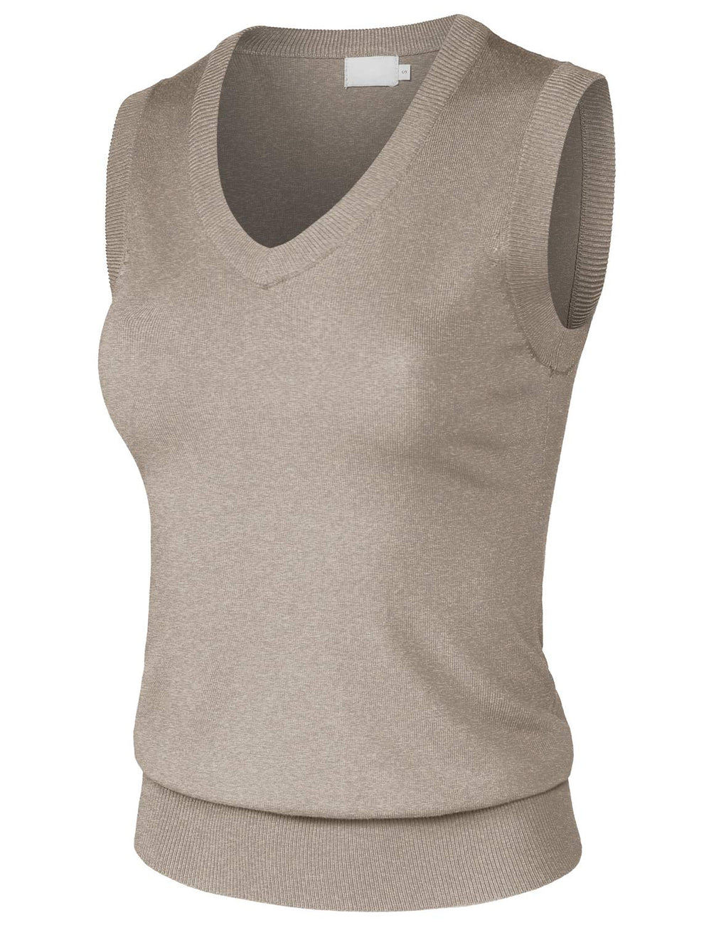 JSCEND Women's Solid Basic V-Neck Sleeveless Soft S