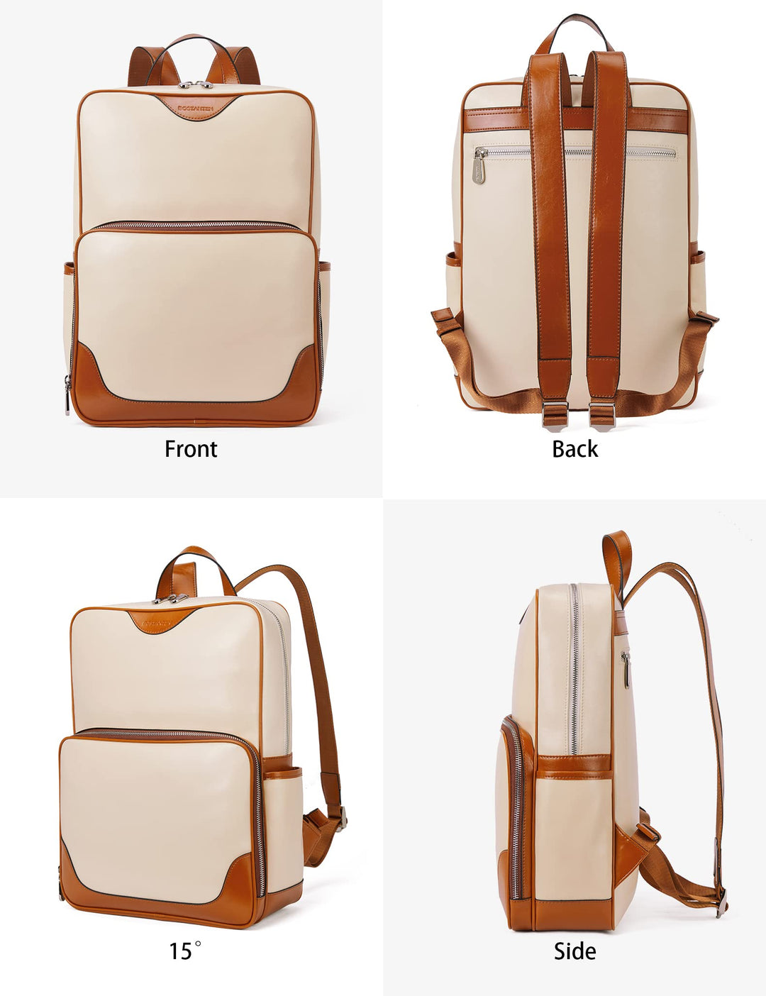 BOSTANTEN Genuine Leather 15.6 inch Laptop Backpack for