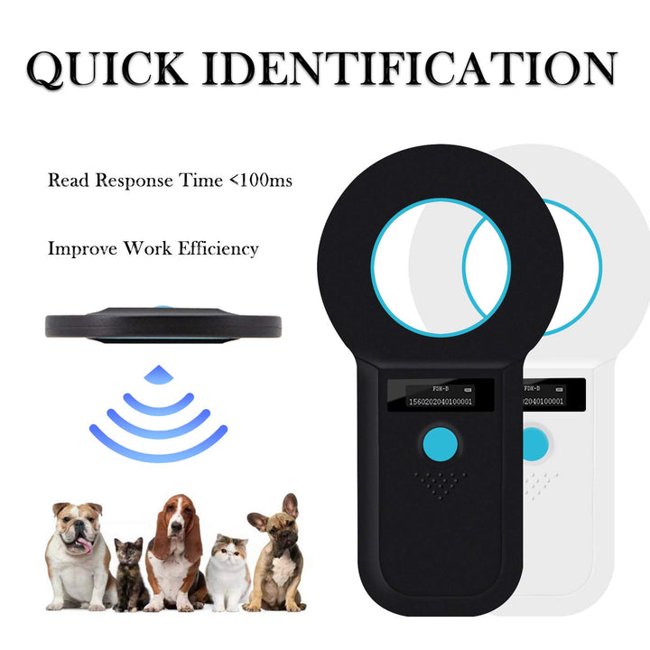 Pet Microchip Scanner, Read ISO11784/85/FDX-B/EMID Format Microchip, Data Storage Microchip Reader for Animal/Pet/Dog/Cat/Pig (Black)