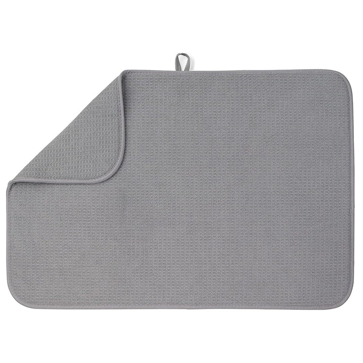 XXL Dish Mat 24 x 17 ( LARGEST MAT ) Microfiber Dish Drying Mat , Super absorbent ( Gray )