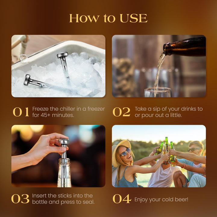 Beer Gifts for Men Dad, Kollea 2 x Beer Chiller Sticks 