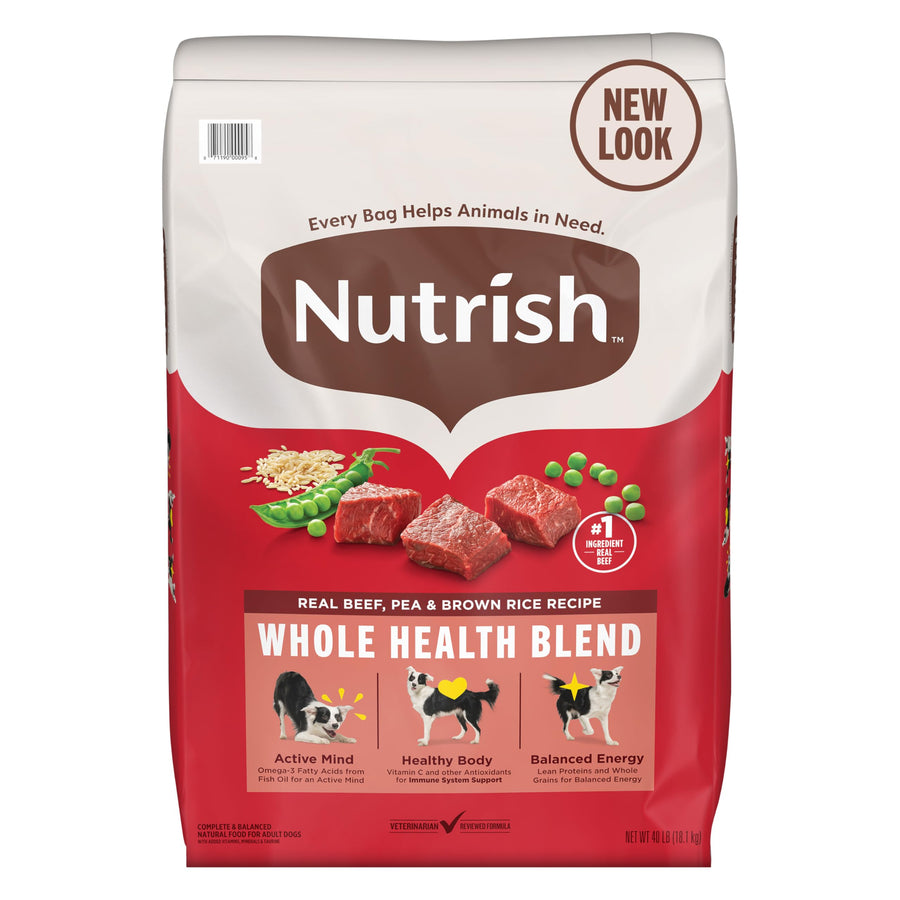 Real Beef, Pea & Brown Rice Recipe Whole Health Blend Dry Dog Food, 40 lb. Bag, Packaging May Vary (Rachael Ray)