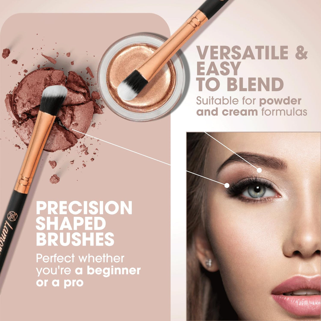 Makeup Eye Brush Set - Eyeshadow Eyeliner Blending - Crease Kit-Best Choice 7 Essential Makeup Brushes - Pencil, Shader, Tapered, Definer, Last Longer, Apply Better Makeup &amp; Make You Look Flawless