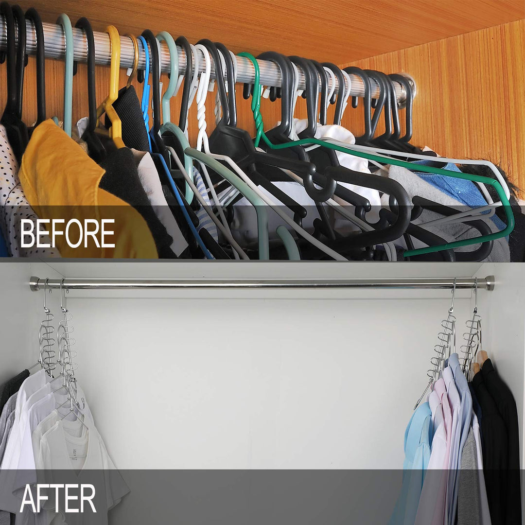 Magic Cloth Hanger Space Saving Hangers Metal Closet Organizer for Closet Wardrobe Closet Organization Closet System (Pack of 4)
