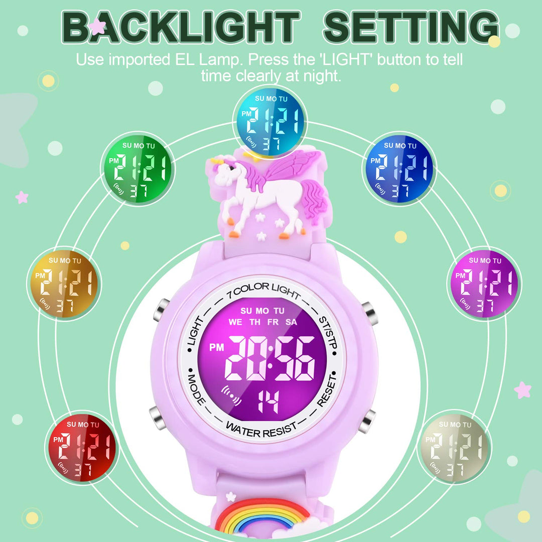 Girl Toys Age 3 4 5 6 7 8, Kids Watches for Girls Gifts for 4 5 6 7 8 Year Old Girl Birthday Gifts for Girls Age 5 6 7 8 9 - Purple