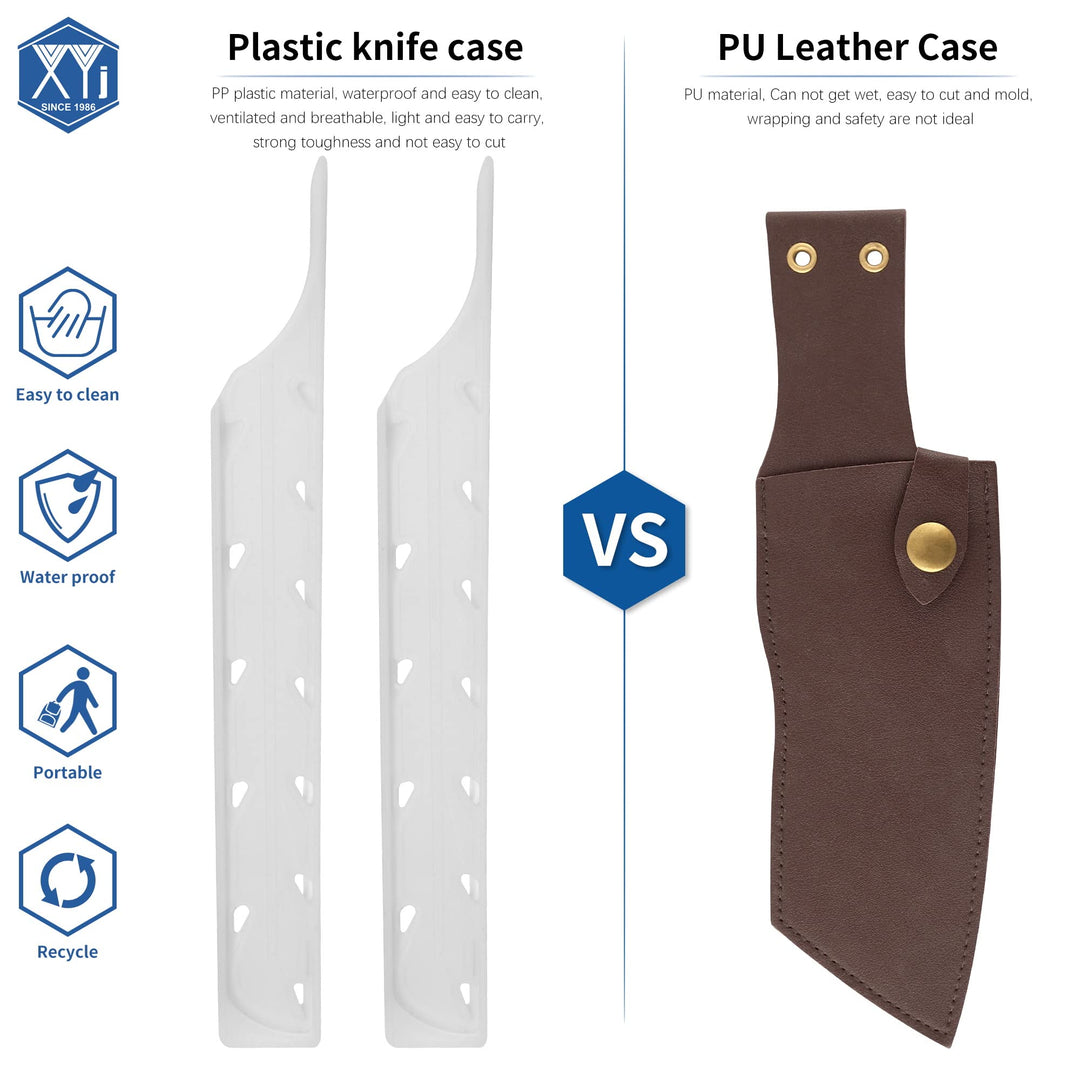 Knife Sheaths for 8’’ 9’’ 10’’ Slicing Bread Knife Sashimi Salmon Knife Cover Blade Protector BPA Free Sushi Knife Case Edge Guards 2 Pcs Set