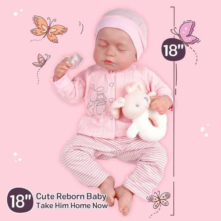 JIZHI Lifelike Reborn Baby Dolls - 18 Inch-Soft Body Re