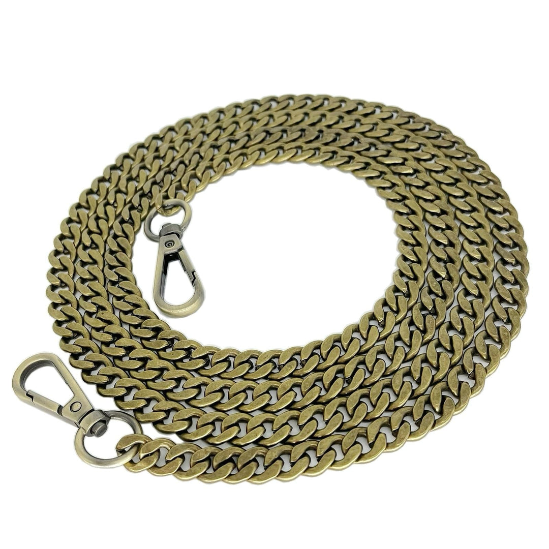 DIY Iron Flat Chain Strap Handbag Chains Purse Chain Straps Shoulder Cross Body Replacement Straps with Metal Buckles (55, Bronze)