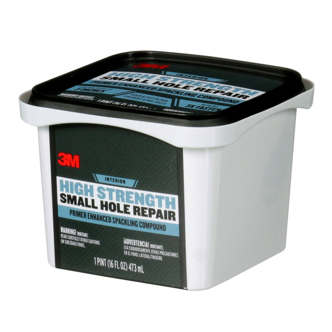3M High Strength Spackling Compound, 16 oz., Small Hole Repair Primer Enhanced Spackling Compound, Quick & Easy Repair For Nicks & Nail Holes, No Shrinking, Cracking or Sagging (SHR-16-BB)