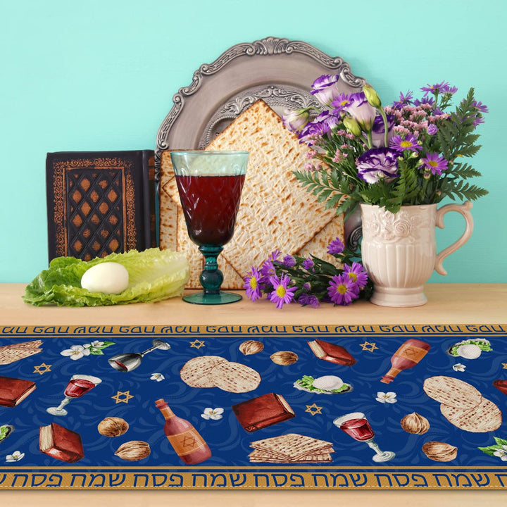 Nepnuser Linen Passover Table Runner Pesach Jewish Sede