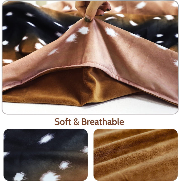 Baby balnket for Boys and Girls, Swaddle Receiving Plush Blanket, Soft Western Newborn Unisex Sleep Blanket for Infant Toddler and Kids for Crib and Stroller, Deer Skin Print, Hunting Theme
