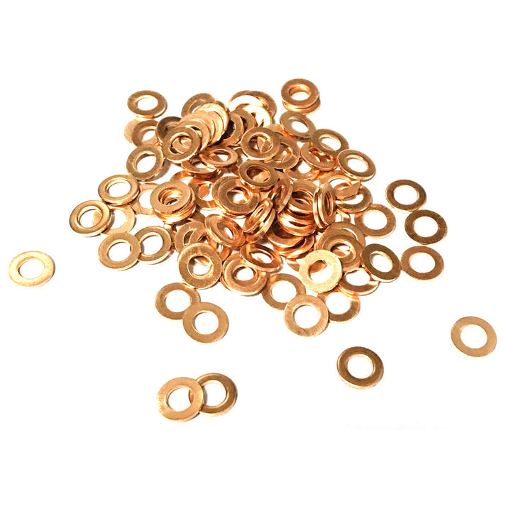 Copper Washer Assortment,100Pcs M5 Copper Metric Sealing Washers Kit,Flat Washers Assortment Set(5 x 9 x1.0mm)