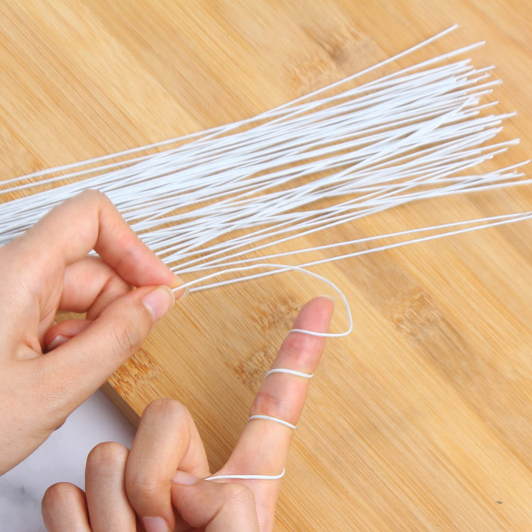 DECORA 18 Gauge White Floral Stem Wire 16 inch,50/Packa