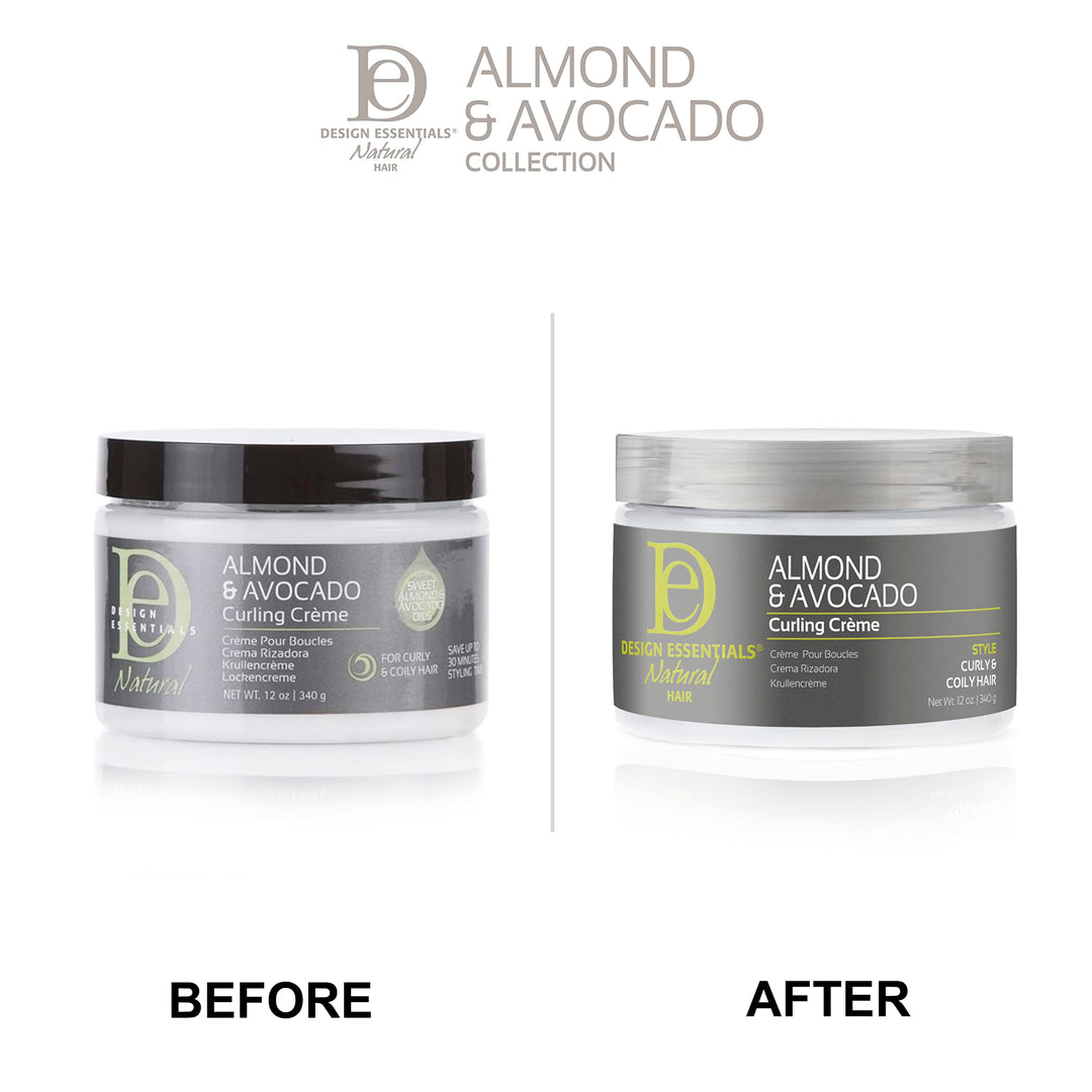 DESIGN ESSENTIALS Natural Almond &amp; Avocado Curling Creme, 12 Ounce