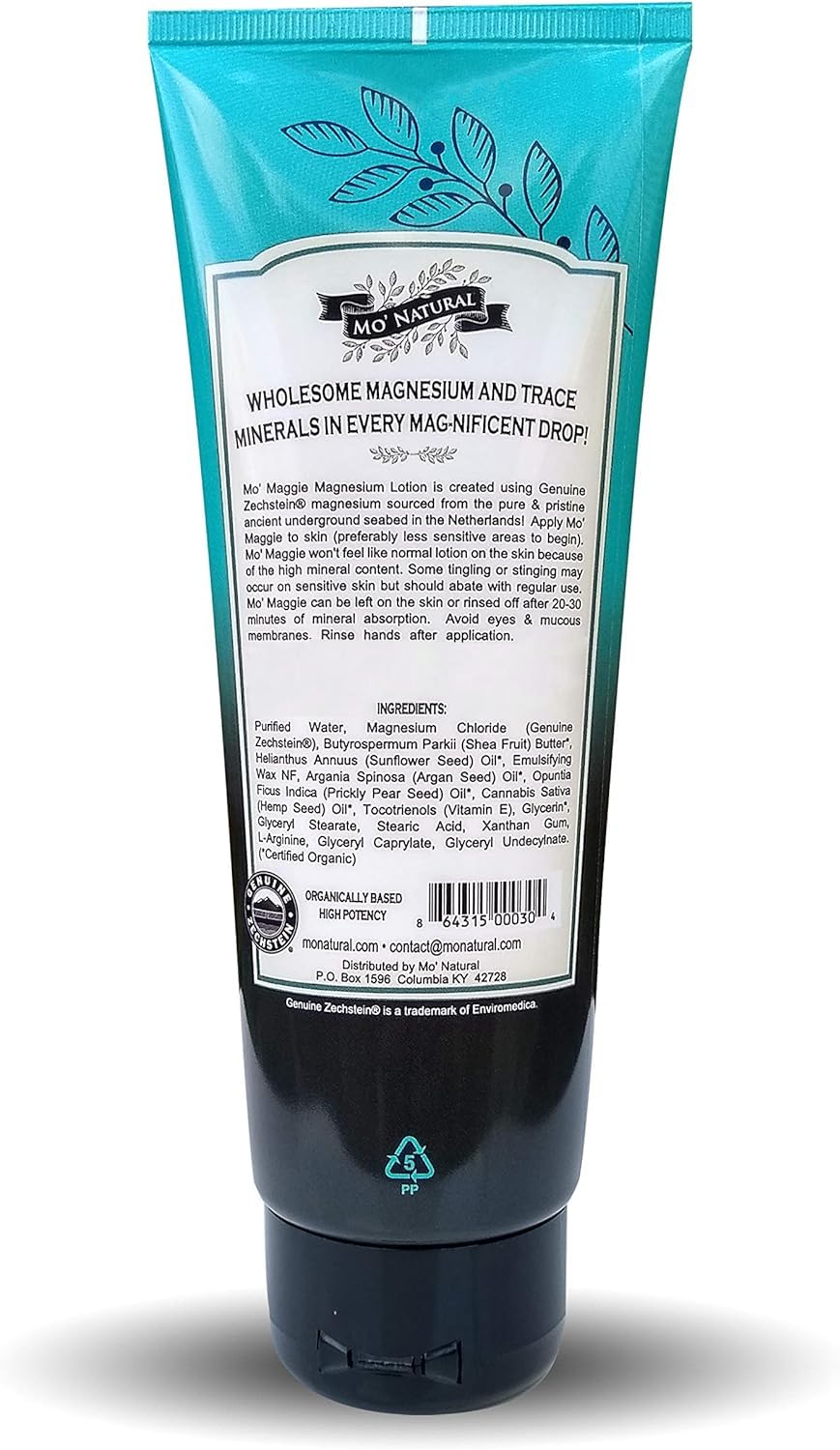 Mo’ Maggie Topical Magnesium Cream | Highest Concentration of Zechstein Magnesium | Organic Opulent Oils & Shea Butter | 8 oz