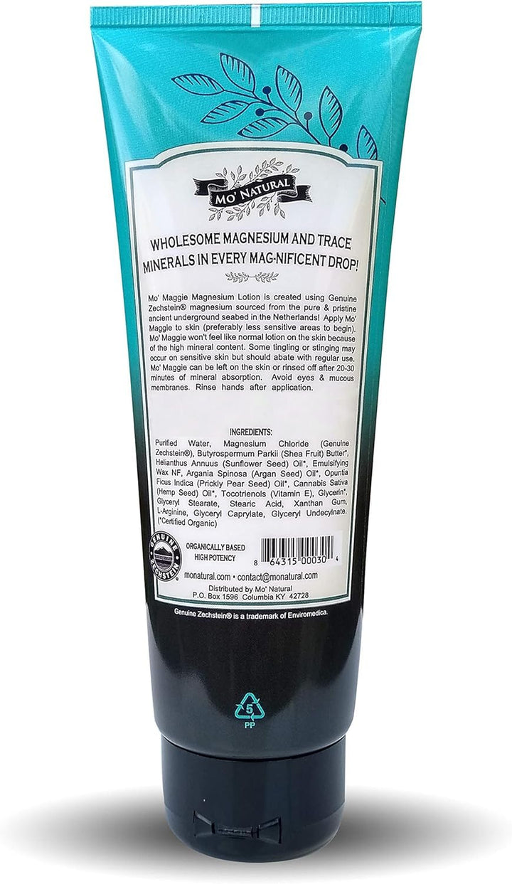 Mo’ Maggie Topical Magnesium Cream | Highest Concentration of Zechstein Magnesium | Organic Opulent Oils &amp; Shea Butter by Mo&#39; Natural | 8 oz