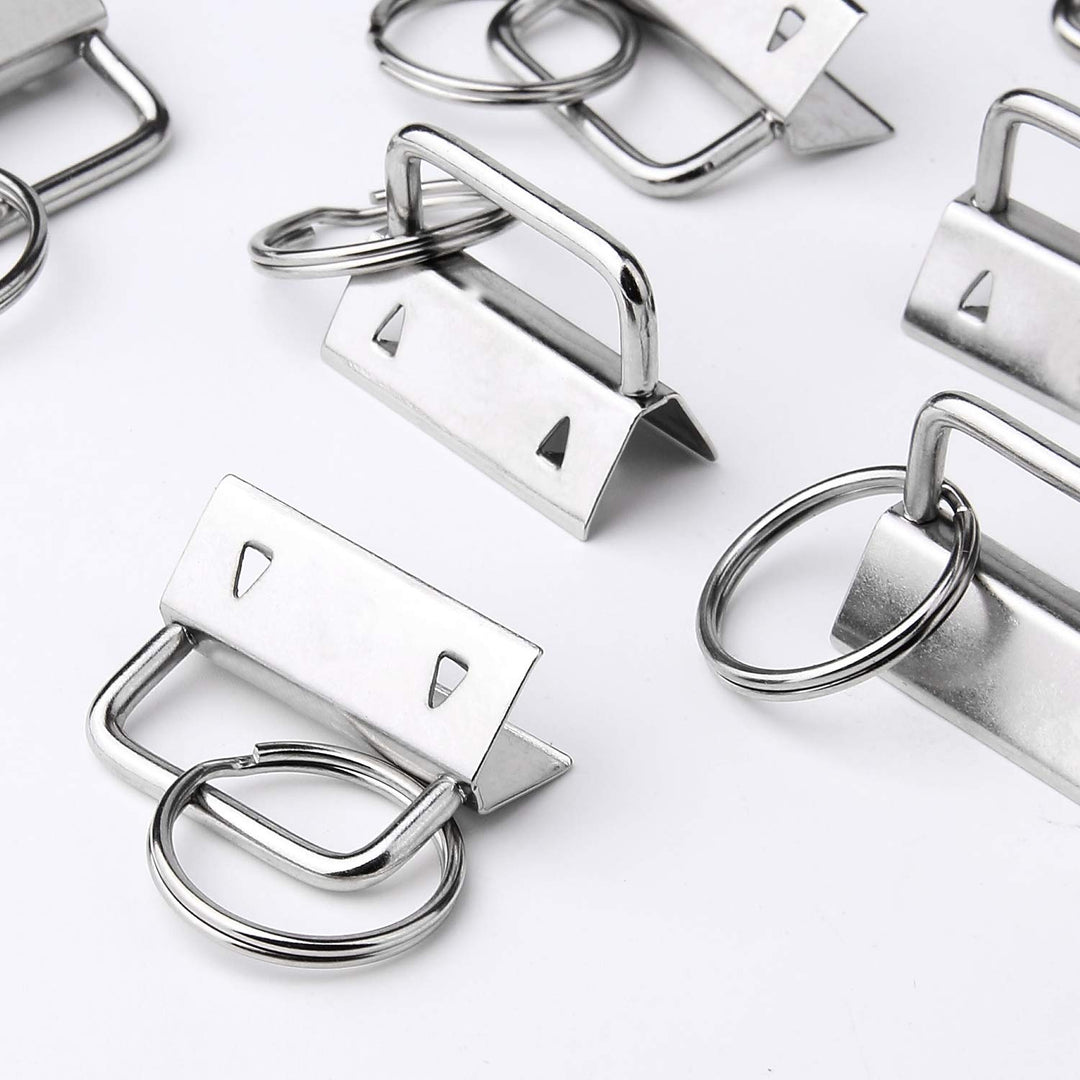 HRLORKC 50 Sets Key Fob Hardware Key Fob Keychain Wristlet with Split Ring 1 Inch