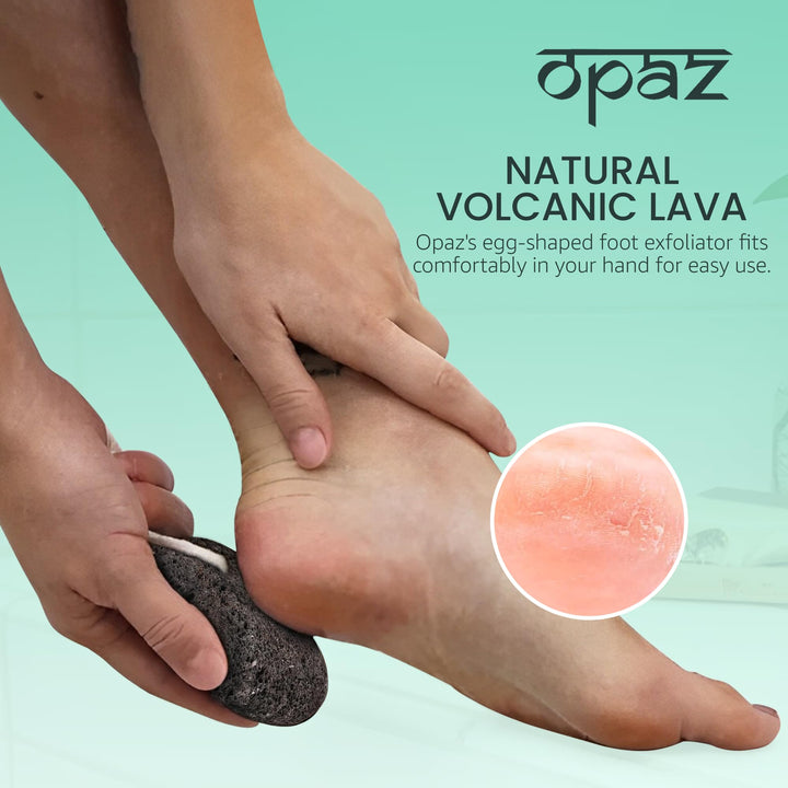 Natural Pumice Stone for Feet, Earth Lava Stone Hand &amp; Foot Scrubber &amp; Dead Skin Remover, Pack of 2 Hard Callus Foot Pumice Stone with Handle for Pedicure Kit
