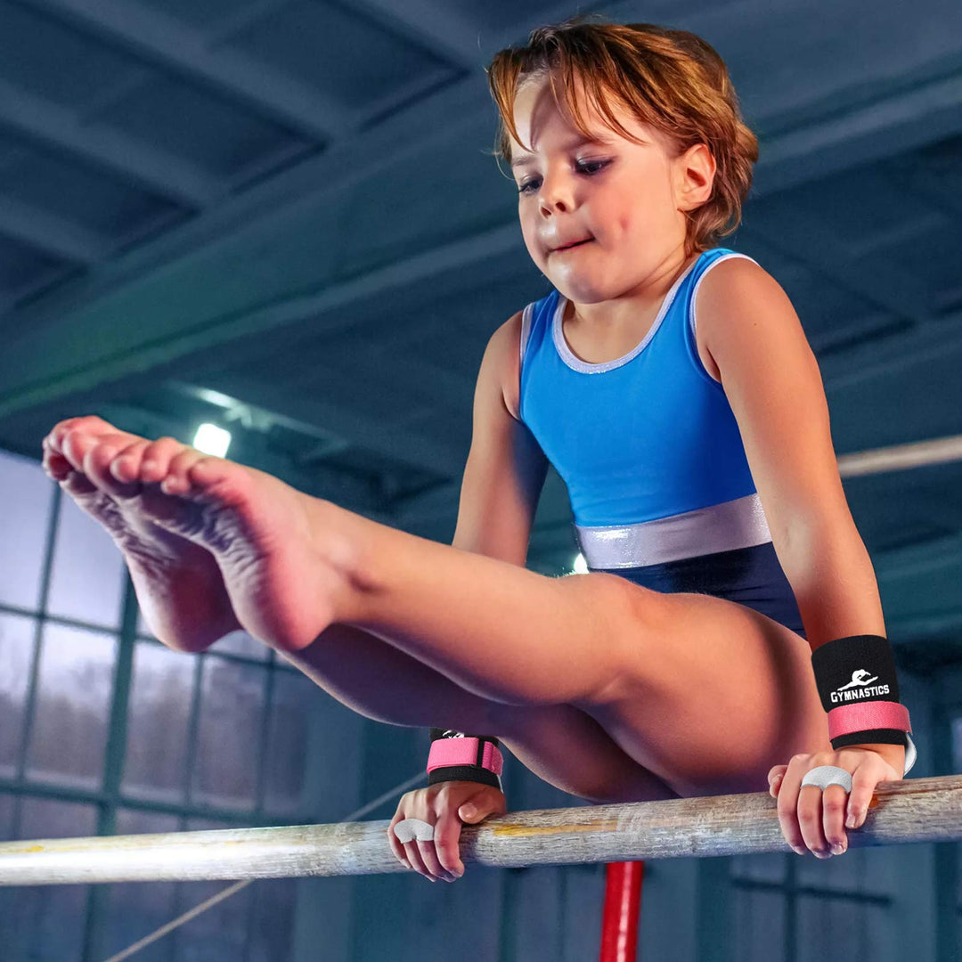 Gymnastics Grips Wristbands Bundle for Girls Kids Youth (XS)