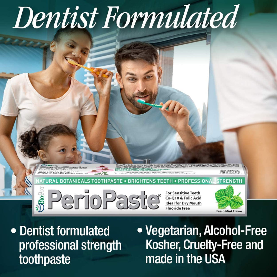 PerioPaste Natural Toothpaste - TWO 4 oz Tubes