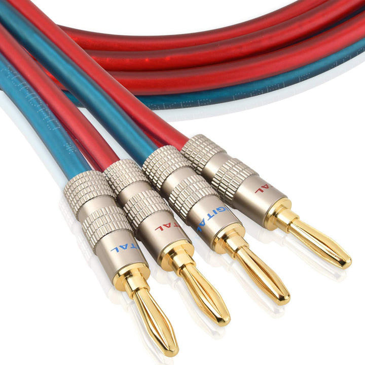 AutCreation Speaker Cable Wire with Banana Plugs,12AWG 