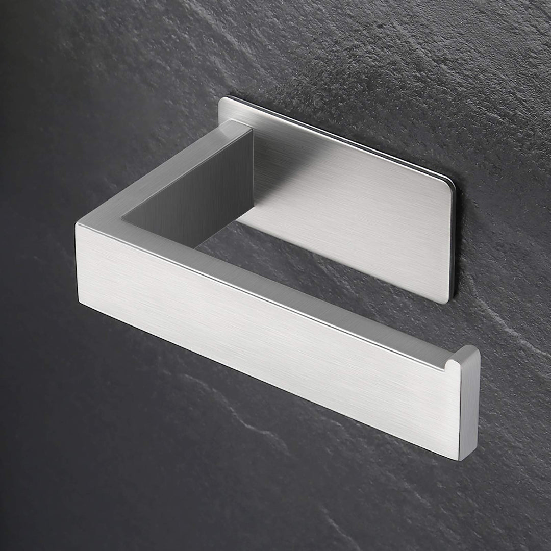 Self Adhesive Toilet Paper Holder Wall Mount Toilet Tissue Holder Stick on Wall SUS304 Stainless Steel Brushed Steel, A23571DM-2
