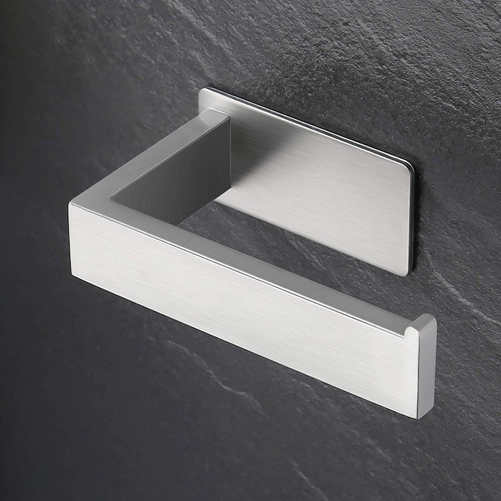Self Adhesive Toilet Paper Holder Wall Mount Toilet Tissue Holder Stick on Wall SUS304 Stainless Steel Brushed Steel, A23571DM-2