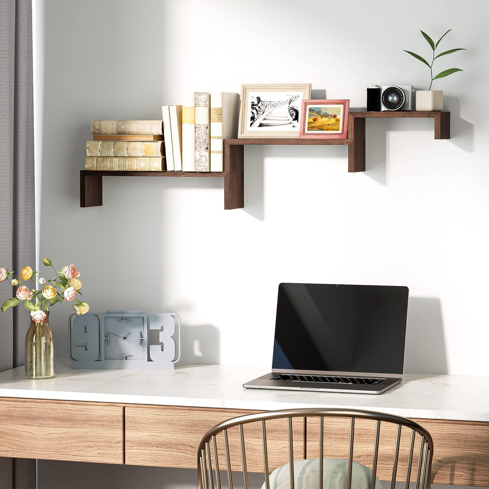SRIWATANA Floating Shelves Wall Mounted, Solid Wood Wal
