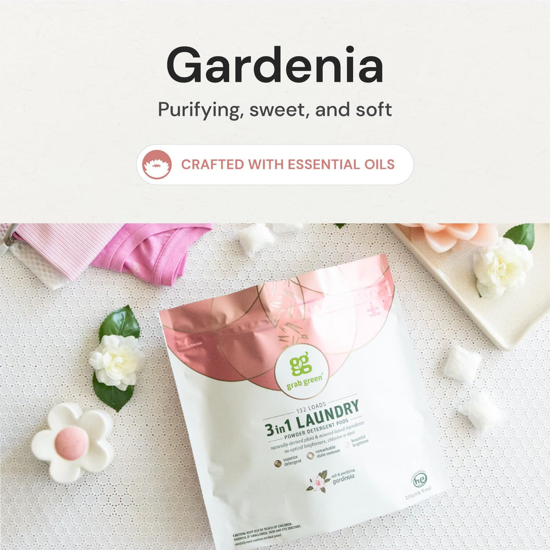 Natural 3-In-1 Laundry Detergent Pods, Gardenia, 60 Loads, 38 Ounce