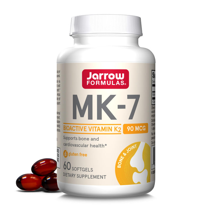 MK-7 90 mcg - Bioactive Form of Vitamin K2 - 60 Servings (Softgels) - For Bone &amp; Cardiovascular Health - Vitamin K2 MK-7 Dietary Supplement - K2 Vitamin Supplement MK-7 - Gluten Free