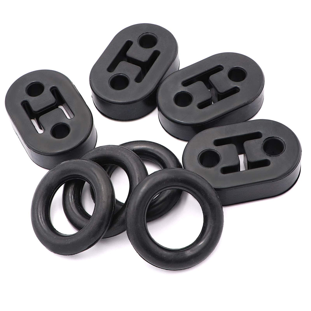 (lot of 8)4pcs Car Universal 2 Hole Rubber Exhaust Hanger Bushing Muffler Insulators Shock Absorbent Mount Bracket with 4pcs Universal Exhaust Hanger Muffler Insulator O Ring Rubber Exhaust Bracket