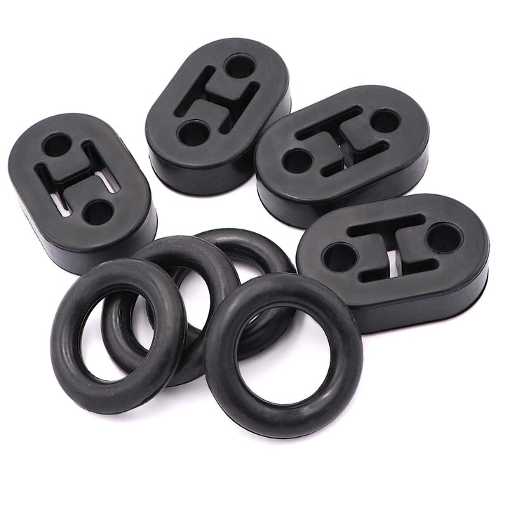 (lot of 8)4pcs Car Universal 2 Hole Rubber Exhaust Hanger Bushing Muffler Insulators Shock Absorbent Mount Bracket with 4pcs Universal Exhaust Hanger Muffler Insulator O Ring Rubber Exhaust Bracket