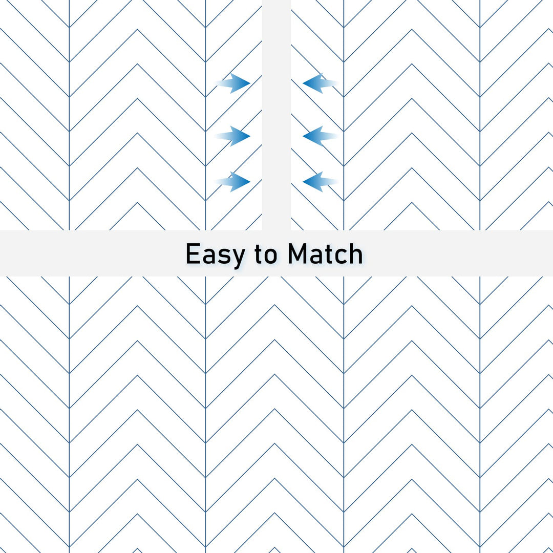 Peel and Stick Wallpaper Boho Wallpaper Modern Stripes Wallpaper for Bedroom Herringbone Wallpaper Blue and White Wallpaper Geometric Wallpaper Self-Adhesive Wallpaper Waterproof Wallpaper 17.7”×118 “