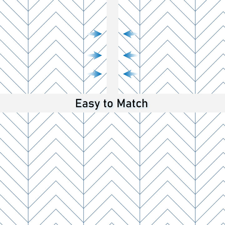 Peel and Stick Wallpaper Boho Wallpaper Modern Stripes Wallpaper for Bedroom Herringbone Wallpaper Blue and White Wallpaper Geometric Wallpaper Self-Adhesive Wallpaper Waterproof Wallpaper 17.7”×118 “