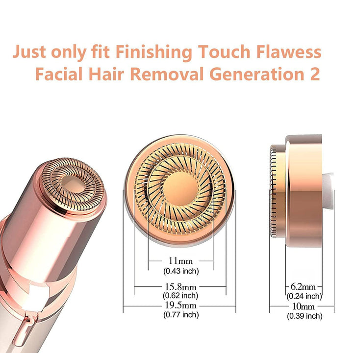 Replacement Heads for Flawless Hair Remover, Gen 2 Replacement Blades for Finishing Touch Facial Hair Removal for Women, Painless Razor Head for Face with Gurelax Flannel Bag