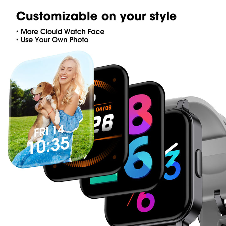 Smart Watch 41mm, Full Touchscreen Smartwatch, Fitness Tracker with Heart Rate Monitor &amp; SpO2, IP68 Waterproof Pedometer Watch for Women Men Compatible with iOS &amp; Android Phones