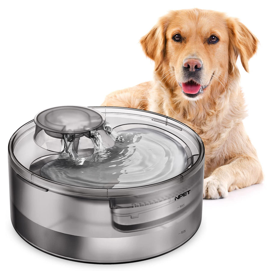 DF10 Dog Water Fountain, 170oz/1.3Gallon/5L Large Automatic Pet Water Dispenser Dog Water Bowl with Cleaning Kit, Replacement Filter for Cat, Dogs, Multiple Pets
