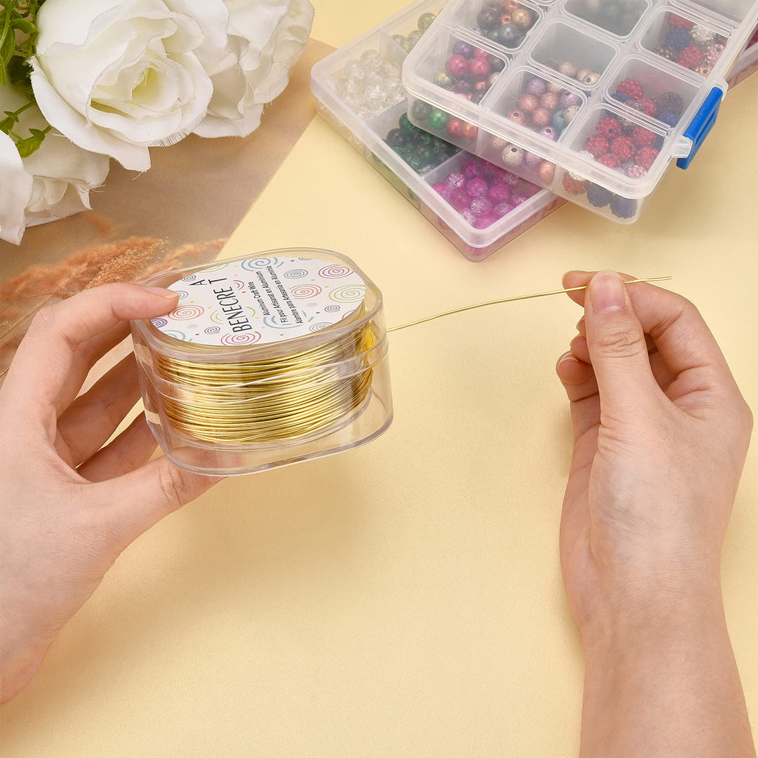 196Feet Anodized Aluminum Craft Wire 20 Gauge Flexible Jewelry Beading Wire for Sculpting, Armature, Jewelry Making and Garden, Light Khaki