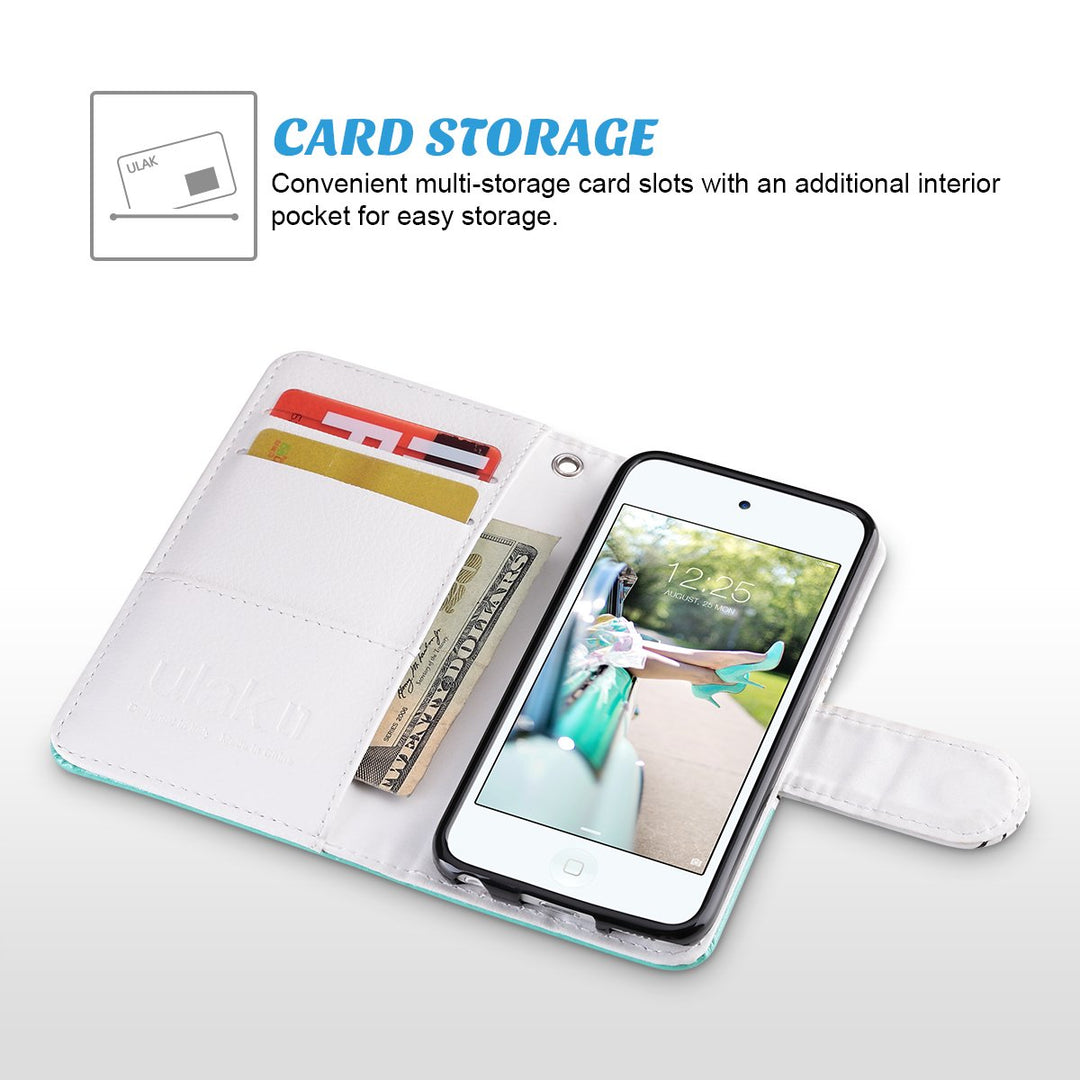 ULAK iPod Touch 7 Wallet Case, iPod Touch 6 Case with C