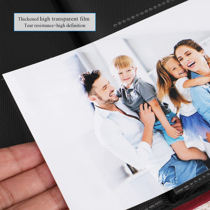 Photo Album 4x6 Photos Hold 408 Slip-in Acid-Free Black Pockets Picture Book, Linen Cover Small Photo Albums for Wedding Anniversary Family Baby Vacation Christmas Gifts (Red)