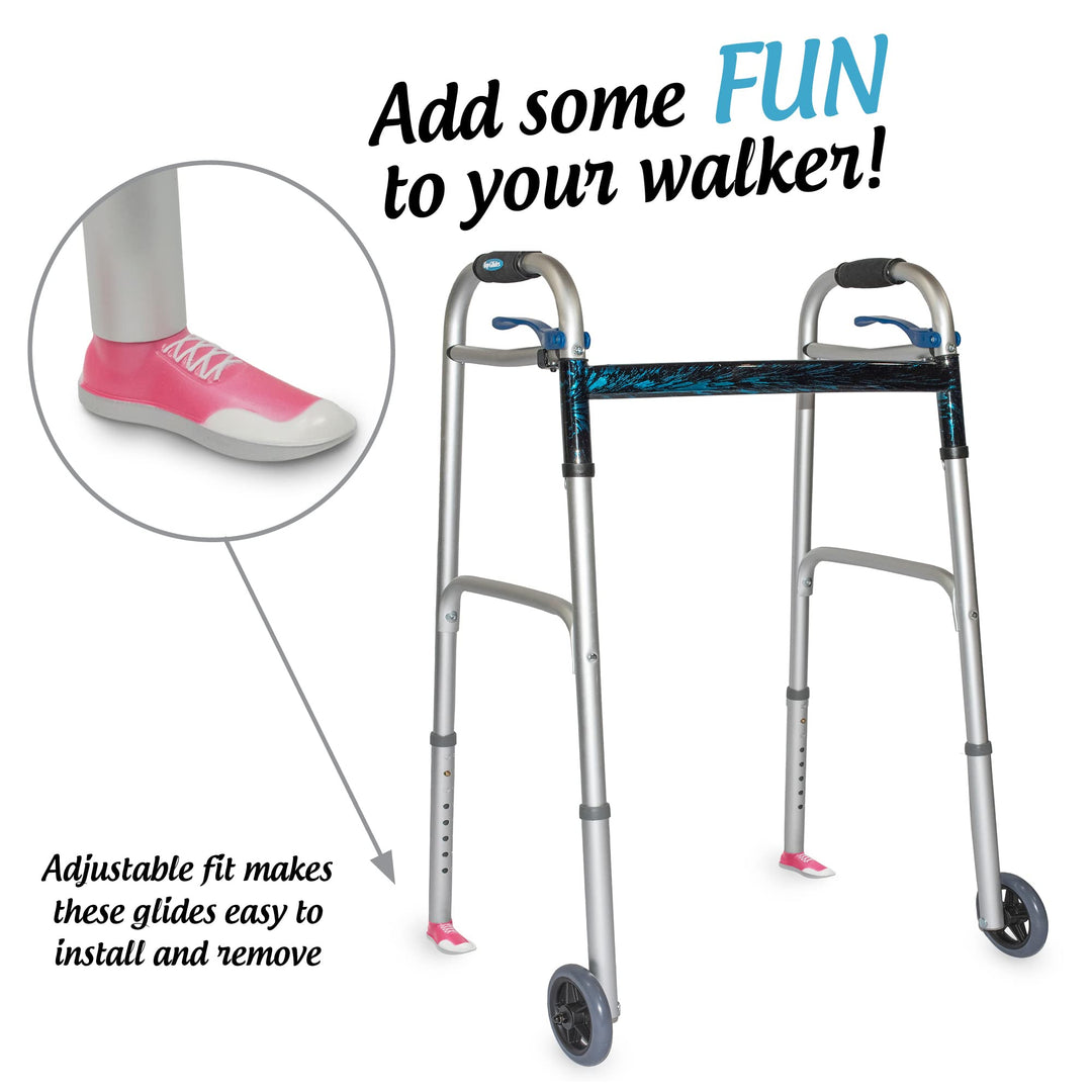 Sneaker Walker Glides for 1 Walker Tubes - Pink - 1 Pair