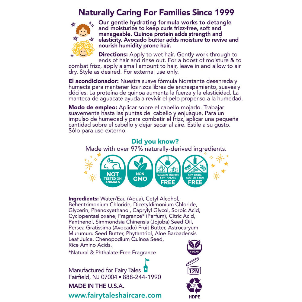 Kids Moisturizing Conditioner for Curly and Multi-Cultural Hair - Paraben, Sulfate, Gluten and Nut Free - 8 oz