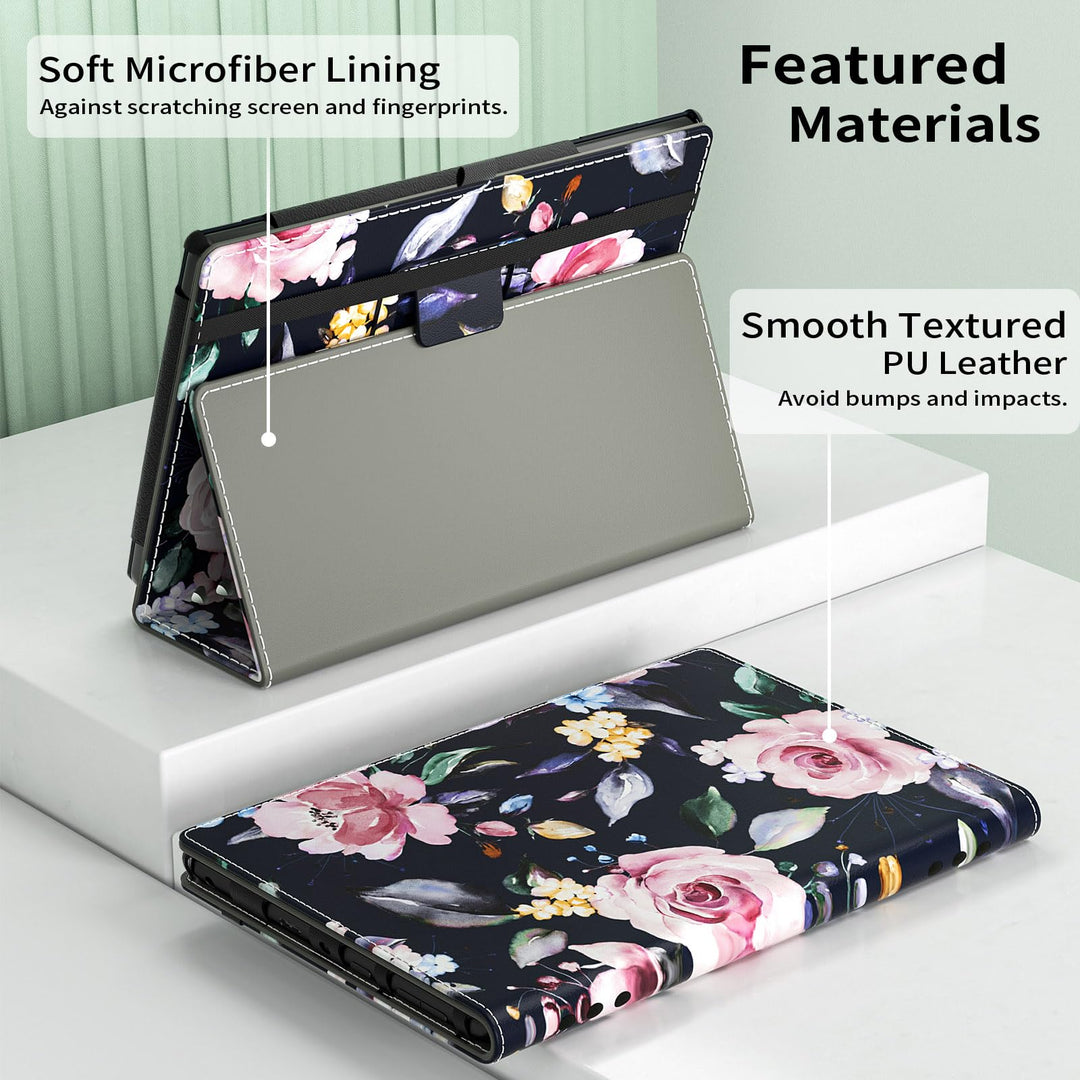 ANNAPRO Case for Amazon Kindle Fire HD 10 Tablet (13th/11th Generation, 2023/2021 Release) &amp; Fire HD 10 Plus Tablet - Slim Folding Stand Folio Cover with Auto Wake/Sleep and Hand Strap, Peony