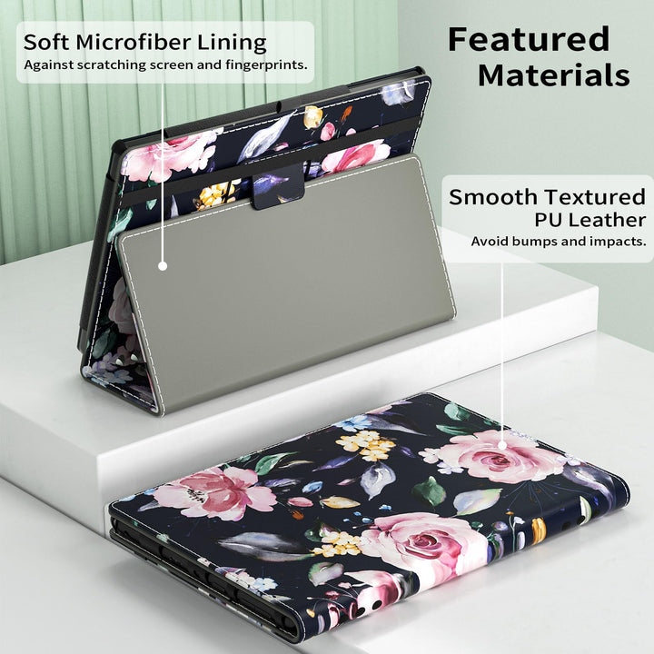 ANNAPRO Case for Amazon Kindle Fire HD 10 Tablet (13th/11th Generation, 2023/2021 Release) &amp; Fire HD 10 Plus Tablet - Slim Folding Stand Folio Cover with Auto Wake/Sleep and Hand Strap, Peony