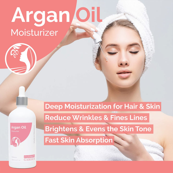 Fatima&#39;s Garden Argan Oil - Organic Moisturizer for Skin &amp; Hair, 100ml