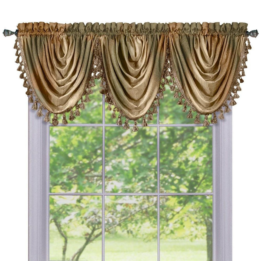Soft Waterfall Valance Window Curtains - 46 Inch Width,