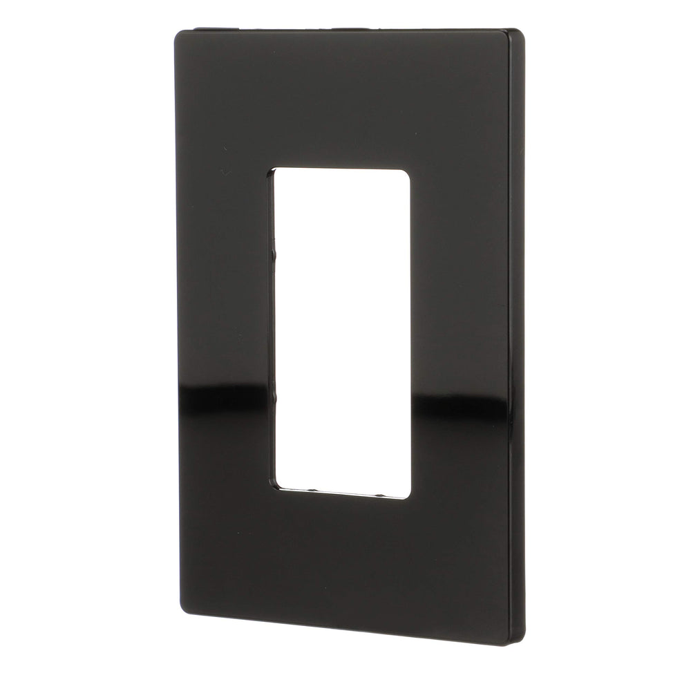 Black : PJS26BK Decorator Screwless Wallplate, 1-Gang, Black